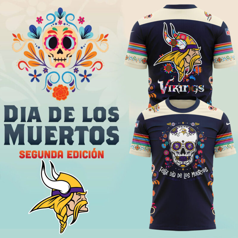 Minnesota Vikings 2024 NFL Dia De Los Muertos Premium Limited Tee