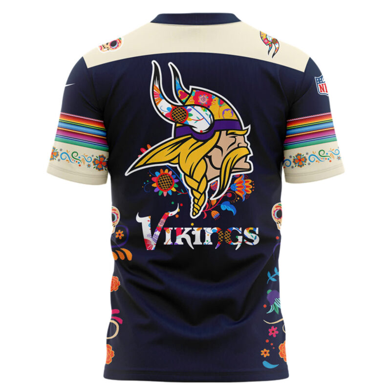 Minnesota Vikings 2024 NFL Dia De Los Muertos Premium Limited Tee - Image 3