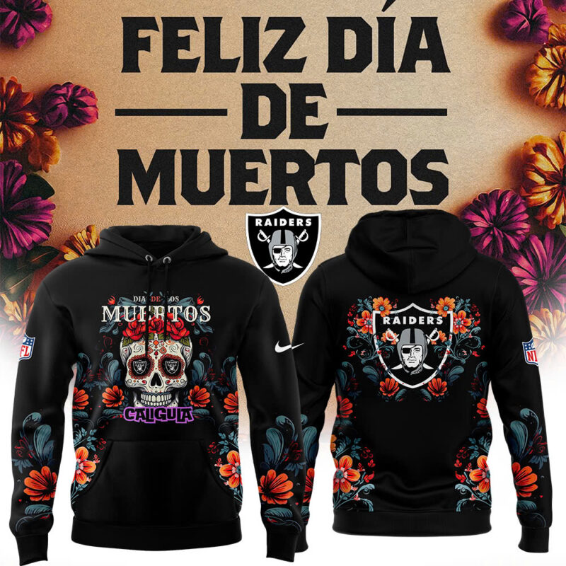 Las Vegas Raiders 2024 Dia De Los Muertos Premium Limited Hoodie