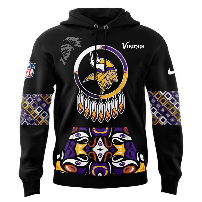 Men's Nike Minnesota Vikings 2024 Native American Heritage Month Premium Limited Pullover Hoodie - Image 2
