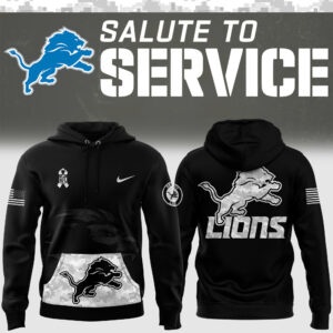 Men's Detroit Lions Nike Camo 2024 Salute to Service Club Fleece Pullover Hoodie