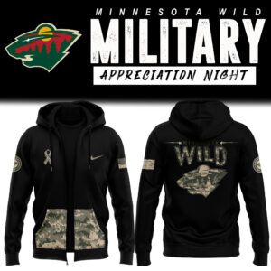 Minnesota Wild x 2024 Military Appreciation Night Zip Hoodie