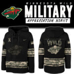 Minnesota Wild x 2024 Military Appreciation Night Lace Up Hoodie