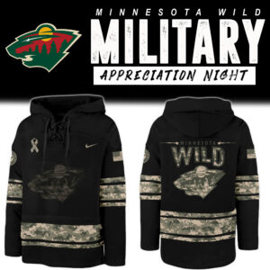 Minnesota Wild x 2024 Military Appreciation Night Lace Up Hoodie