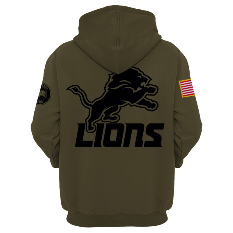 Women’s Detroit Lions Nike Camo 2024 Salute to Service Club Fleece Pullover Hoodie - Image 3