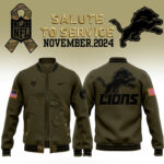 Men’s Detroit Lions Nike Camo 2024 Salute to Service Bomber Jacket