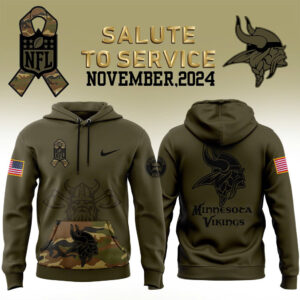 Men’s Minnesota Vikings Nike QNmo 2024 Salute to Service Club Fleece Pullover Hoodie