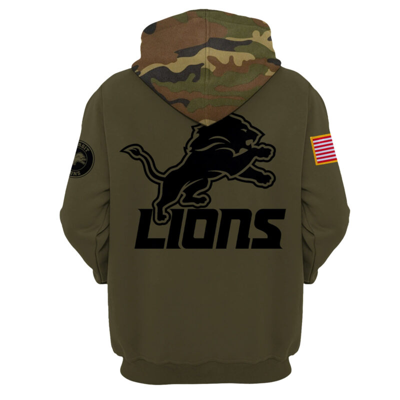 Women’s Detroit Lions Nike Camo 2024 Salute to Service Club Fleece Pullover Hoodie V2 - Image 3