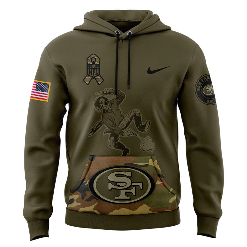 San Francisco 49ers Nike Camo 2024 Salute to Service Pullover Hoodie - Image 2