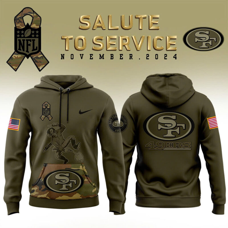 San Francisco 49ers Nike Camo 2024 Salute to Service Pullover Hoodie