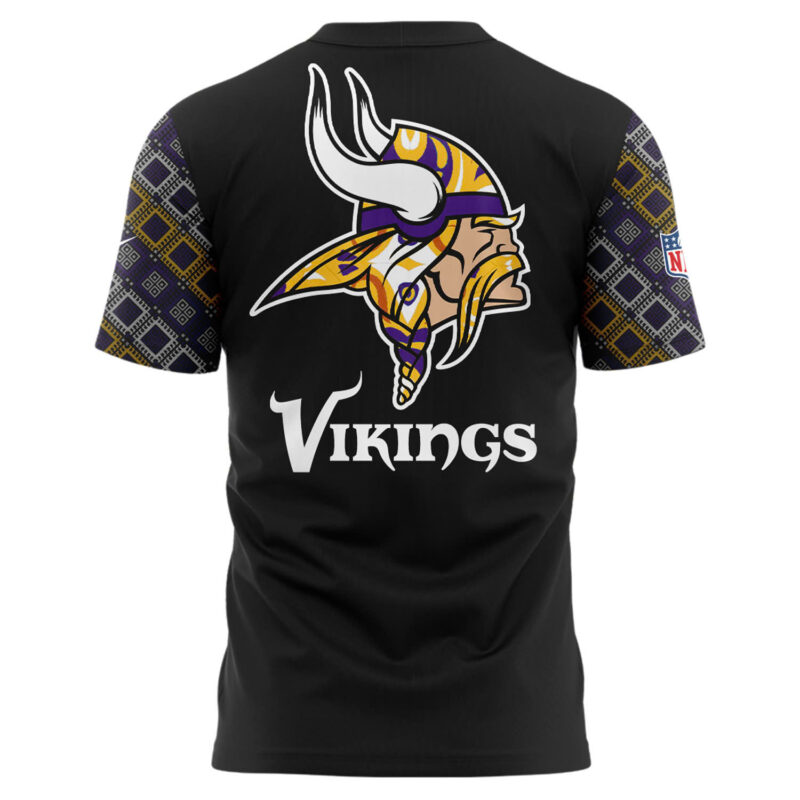 Minnesota Vikings NFL 2024 Native AmeriQNn Heritage Month Premium Limited Tee - Image 3