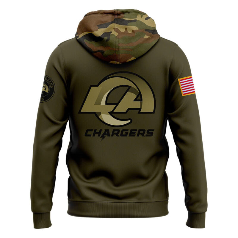 Men's LA Rams Nike Camo 2024 Salute to Service Club Fleece Pullover Hoodie V2 - Image 3