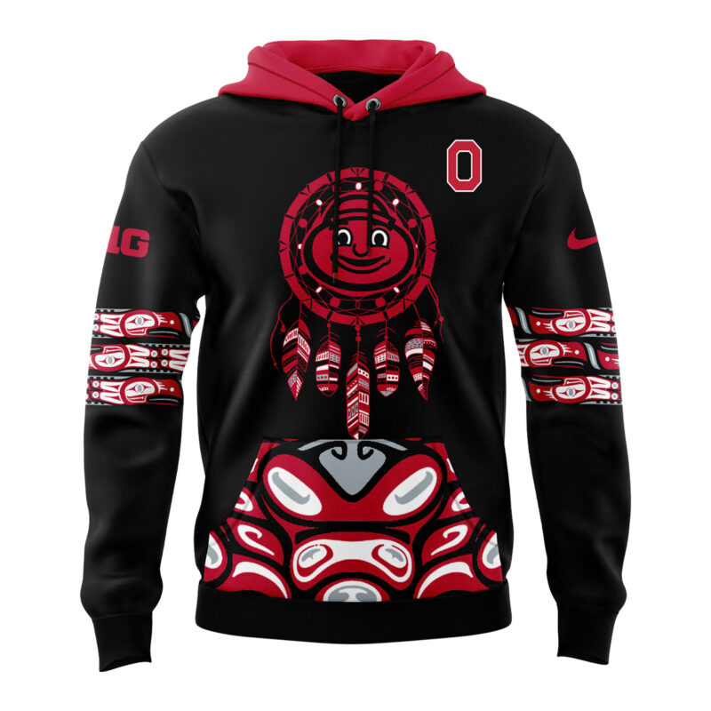 Ohio State Football 2024 Native American Heritage Month Premium Limited Pullover Hoodie - Image 2