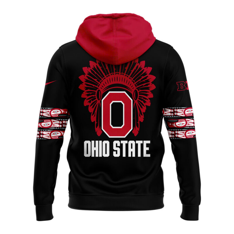 Ohio State Football 2024 Native American Heritage Month Premium Limited Pullover Hoodie - Image 3