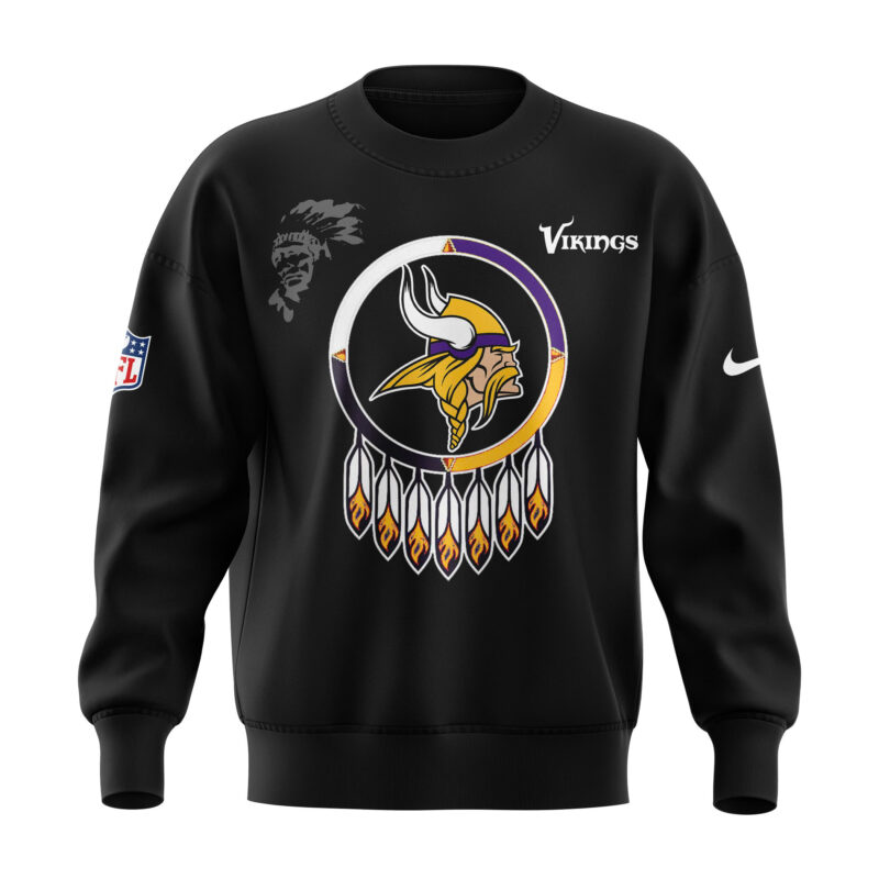 Unisex Minnesota Vikings NFL 2024 Native AmeriQNn Heritage Month Premium Limited Long Sleeve Shirt - Image 2
