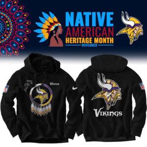 Unisex’s Nike Minnesota Vikings NFL 2024 Native AmeriQNn Heritage Month Premium Limited Waffle Hoodie