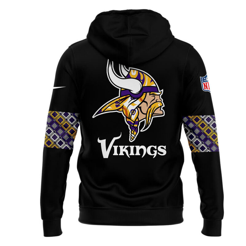 Unisex's Nike Pro Unisex Minnesota Vikings NFL 2024 Native American Heritage Month Premium Limited Pullover Zip Hoodie - Image 3