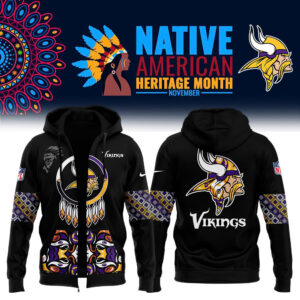 Unisex's Nike Pro Unisex Minnesota Vikings NFL 2024 Native AmeriQNn Heritage Month Premium Limited Pullover Zip Hoodie