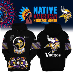 Women’s Nike Minnesota Vikings NFL 2024 Native AmeriQNn Heritage Month Premium Limited Pullover Hoodie