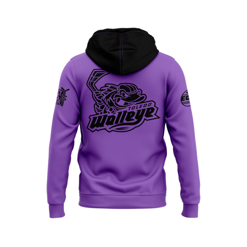 Toledo Walleye x Hockey Fights Cancer 2024 Zip Hoodie - Image 3