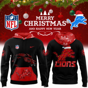 Detroit Lions Christmas 2024 Hoodie x Bobble Hat V2