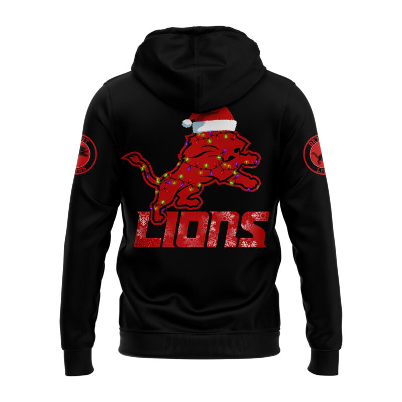 Detroit Lions Christmas 2024 Hoodie x Bobble Hat - Image 3
