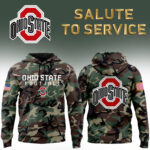 Ohio State Buckeyes Nike Camo 2024 Salute to Service Club Fleece Pullover Hoodie V3