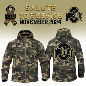 Ohio State Buckeyes 2024 Salute to Service Camouflage ATSault Jacket