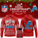 Detroit Lions 2024 Merry Christmas Special Premium Limited Pullover Hoodie x Bobble Hat V2