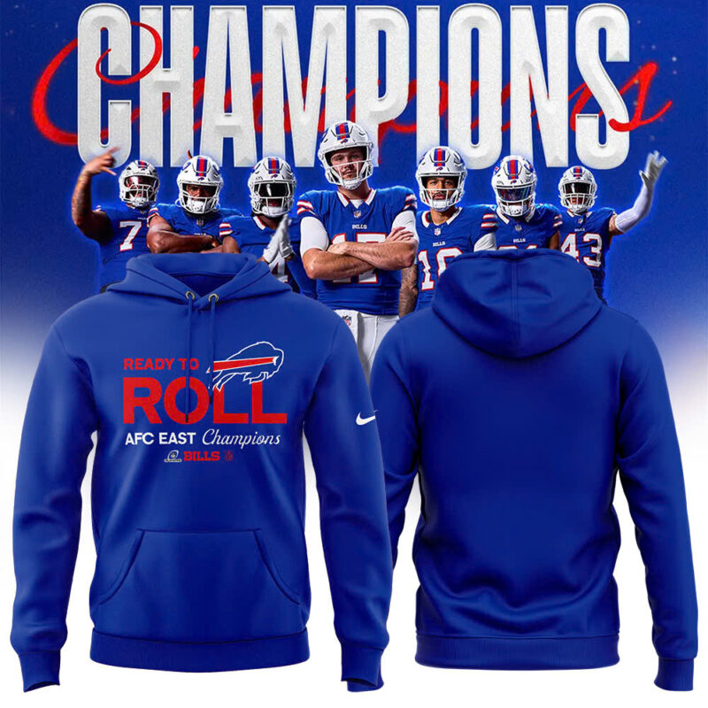 Buffalo Bills Nike Heather Gray 2024 AFC East Division Champions Locker Room Trophy Collection Pullover Hoodie (Blue, Red, Gray, Black) - Image 7