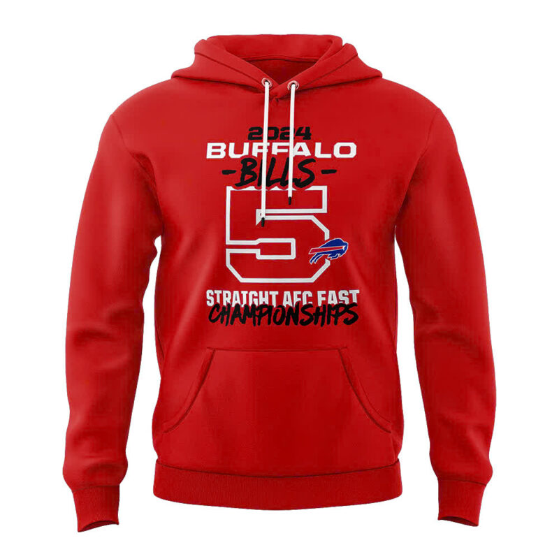 Fanatics Buffalo Bills 5 Straight AFC East Division Champions Hoodie (Blue, Red, Gray, Black) - Image 8