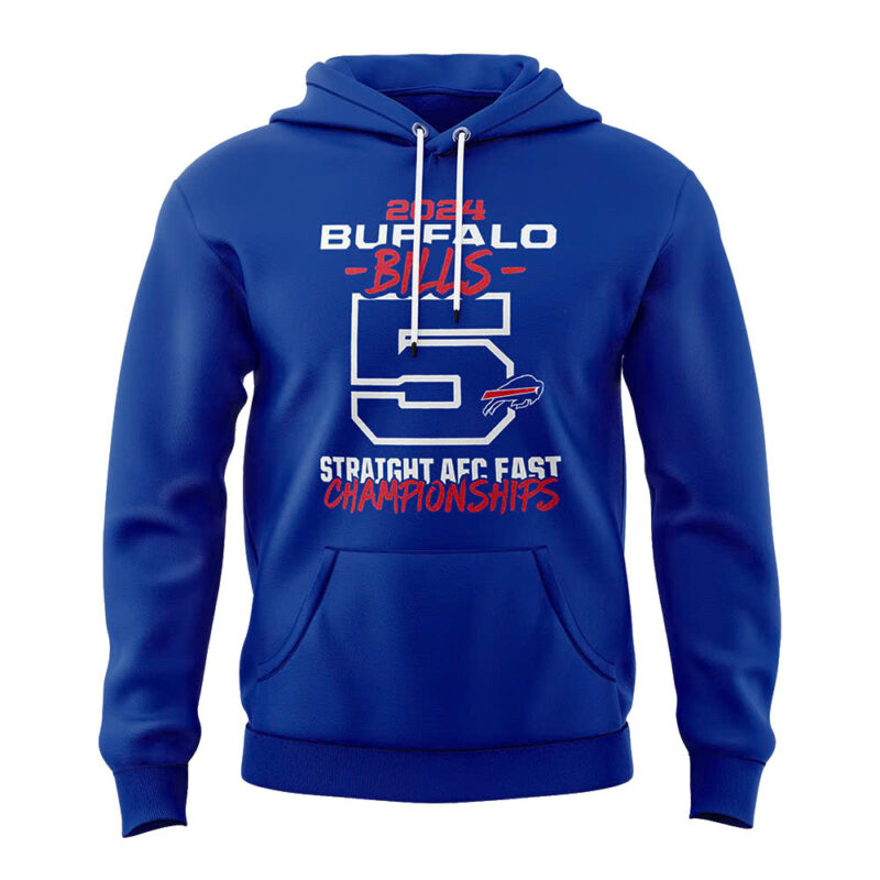 Fanatics Buffalo Bills 5 Straight AFC East Division Champions Hoodie (Blue, Red, Gray, Black) - Image 5