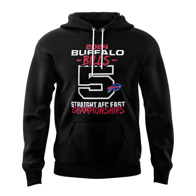 Fanatics Buffalo Bills 5 Straight AFC East Division Champions Hoodie (Blue, Red, Gray, Black) - Image 2