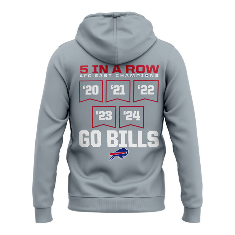 Fanatics Buffalo Bills 5 Straight AFC East Division Champions Hoodie (Blue, Red, Gray, Black) - Image 12