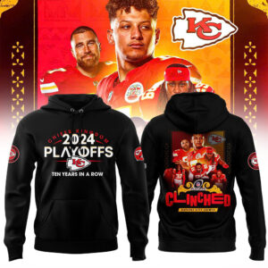 Men's Nike Kansas City Chiefs 2024 NFL PLAYOFFS AFC WEST "CLINCHED" Premium Limited Pullover Hoodie