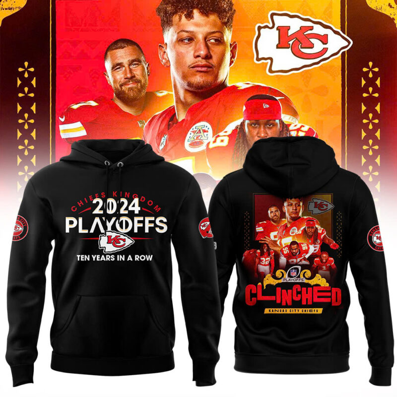 Men's Nike Kansas City Chiefs 2024 NFL PLAYOFFS AFC WEST "CLINCHED" Premium Limited Pullover Hoodie
