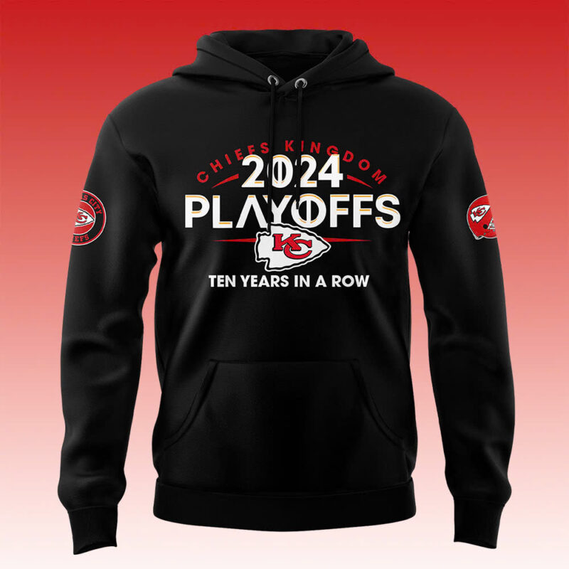 Men's Nike Kansas City Chiefs 2024 NFL PLAYOFFS AFC WEST "CLINCHED" Premium Limited Pullover Hoodie - Image 2
