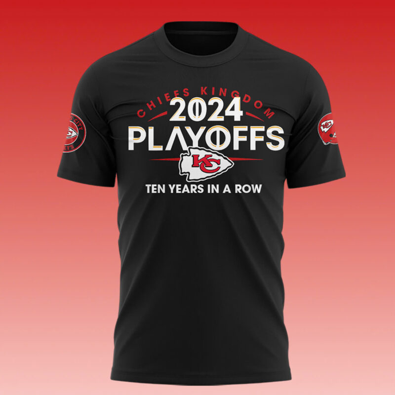 Kansas City Chiefs 2024 NFL PLAYOFFS AFC WEST "CLINCHED" Premium Limited Tee - Image 2