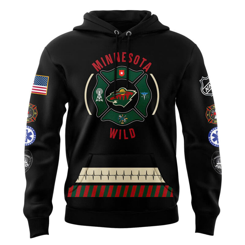 Men's Nike Minnesota Wild 2024 National First Responders Day Premium Limited Pullover Hoodie - Image 2
