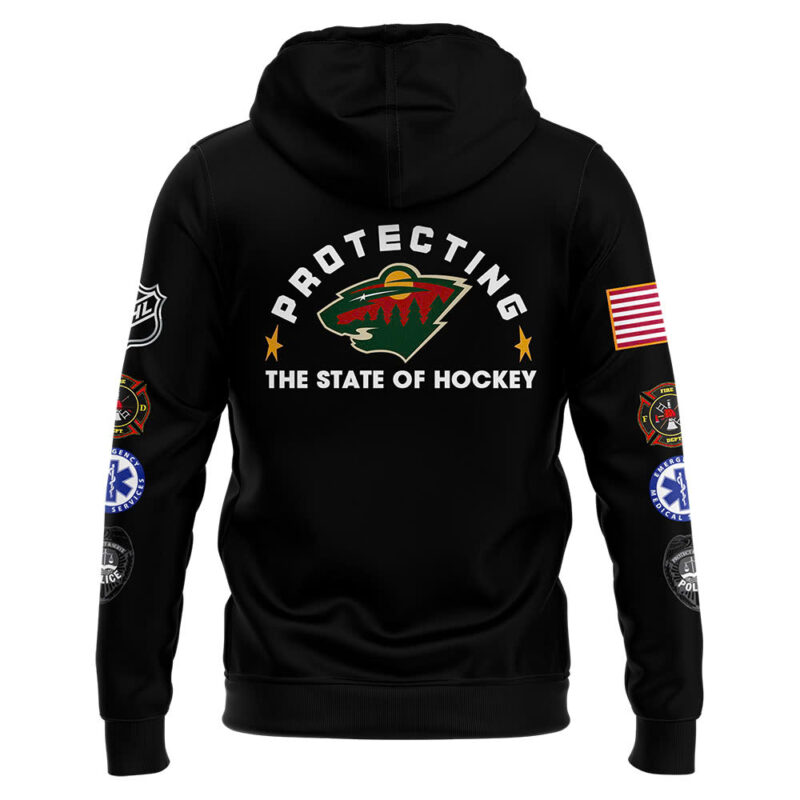 Men's Nike Minnesota Wild 2024 National First Responders Day Premium Limited Pullover Hoodie - Image 3