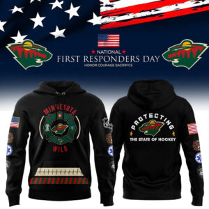 Men's Nike Minnesota Wild 2024 National First Responders Day Premium Limited Pullover Hoodie