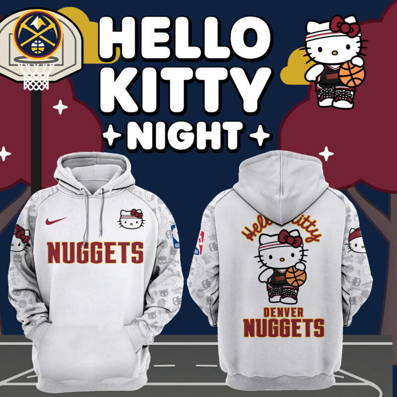 Women’s Nike Denver Nuggets x Hello Kitty Night 2024 Premium Limited Pullover Hoodie