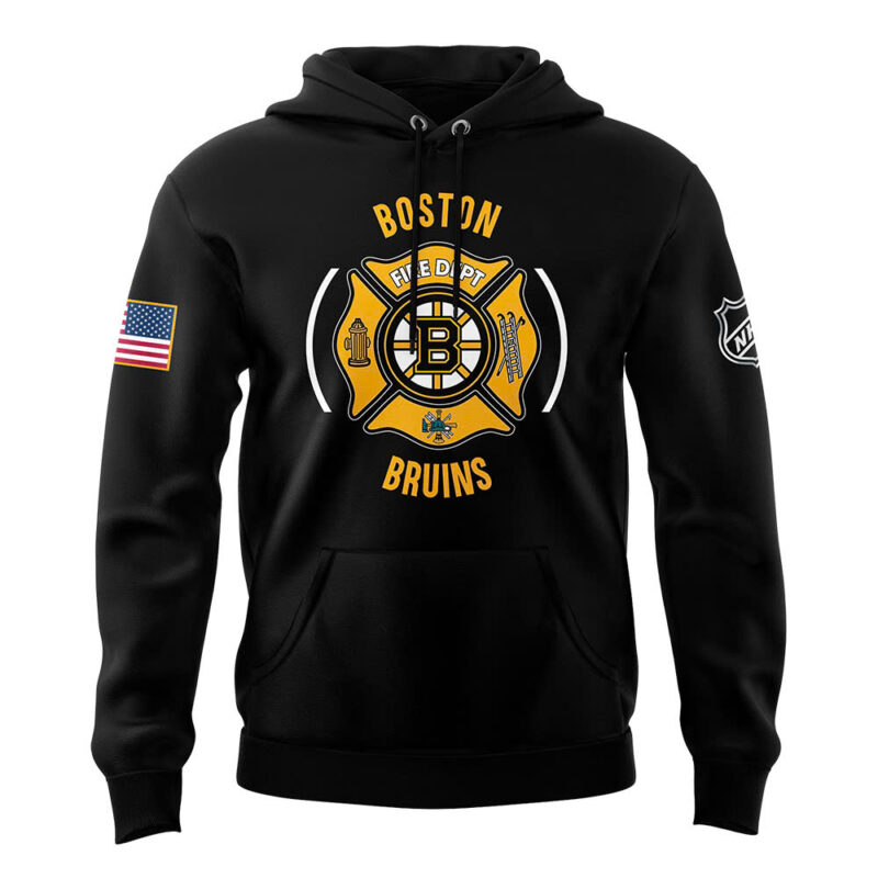 Boston Bruins x 2024 Firefighter Appreciation Night Premium Limited Hoodie - Image 2