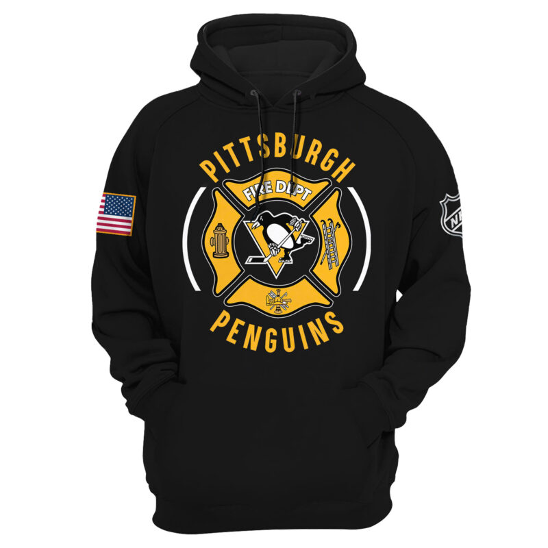 Women’s Pittsburgh Penguins x 2024 Firefighter Appreciation Night Premium Limited Pullover Hoodie - Image 2