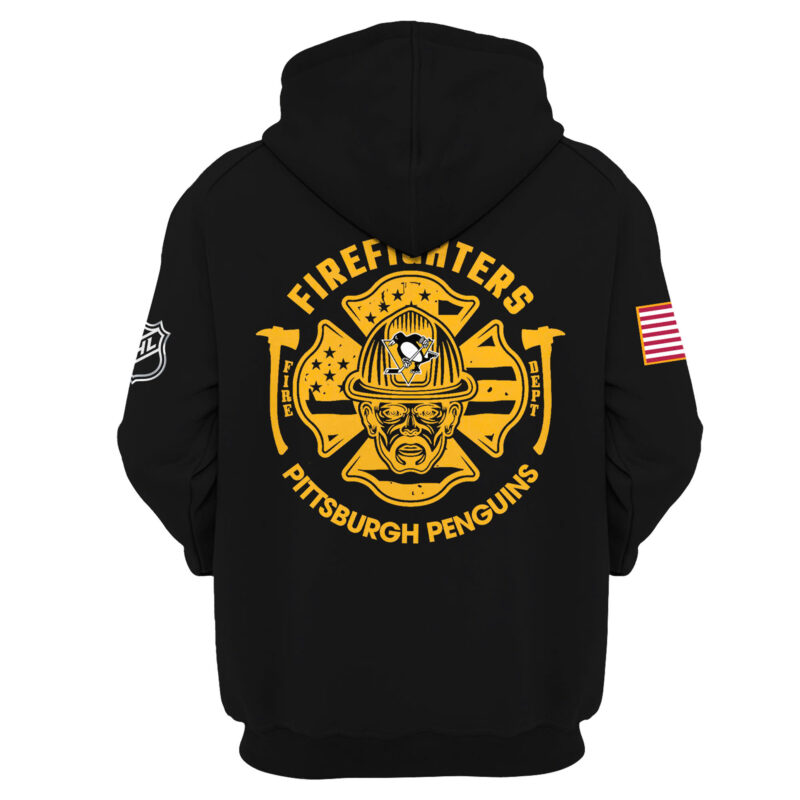 Women’s Pittsburgh Penguins x 2024 Firefighter Appreciation Night Premium Limited Pullover Hoodie - Image 3