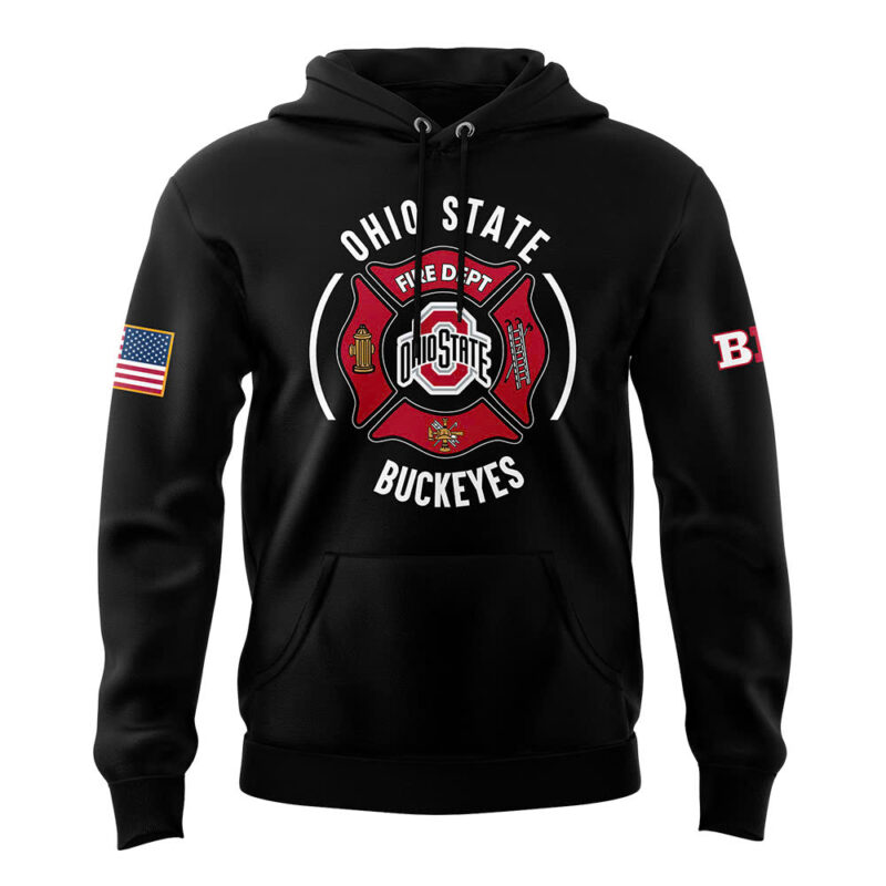 Men's Ohio State Buckeyes x Firefighter Appreciation Night Premium Limited Pullover Hoodie - Image 2