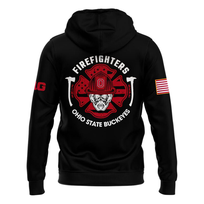 Men's Ohio State Buckeyes x Firefighter Appreciation Night Premium Limited Pullover Hoodie - Image 3