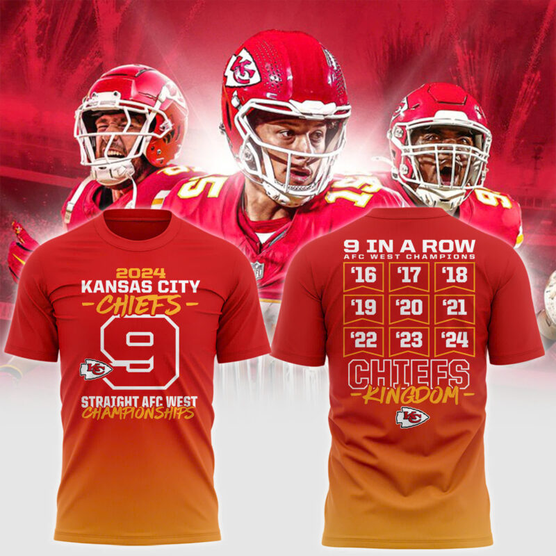 Unisex's Nike Kansas City Chiefs 2024 AFC West Division Champions Locker Room Trophy Collection Tee