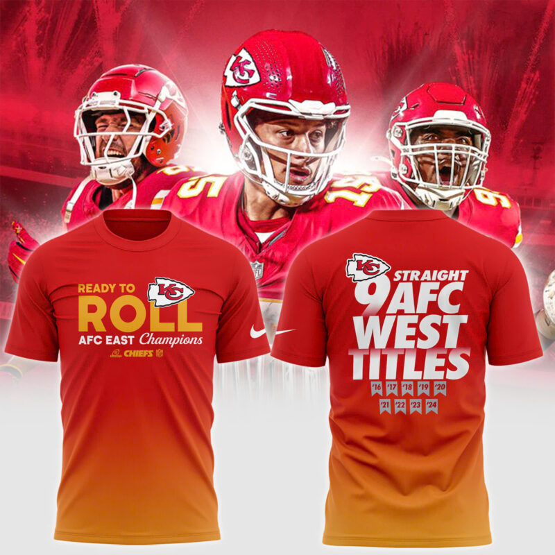 Unisex's Nike Kansas City Chiefs 2024 AFC West Division Champions Locker Room Trophy Collection Premium Shirt