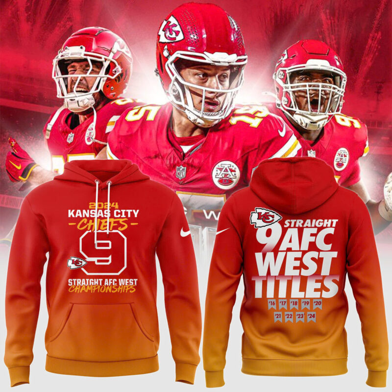 Men's Nike Kansas City Chiefs 2024 AFC West Division Champions Locker Room Trophy Pullover Hoodie